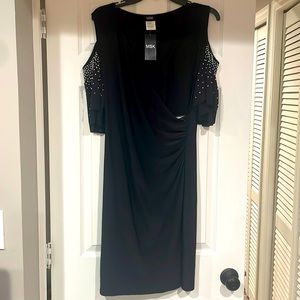 NWT MSK Embellished Sleeve Coke Shoulder sheath dress size Large